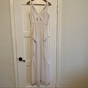 BCBG MAXAZRIA Flowy White Gown Maxi Dress